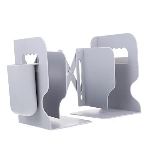PERSELOSO Buchstütze aus Metall mit Bleistiftvase Klapp Bücherregal für Büro und Zuhause Dekorative Bücherstützen Einfach zu Organisieren Hohe Belastbarkeit von PERSELOSO