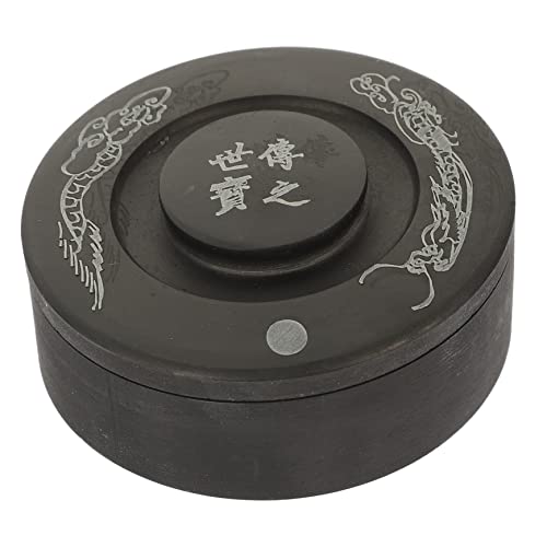 PERSELOSO Chinesischer Tintenstein mit Deckel Traditionelle Kalligraphie und Malen Hochwertige und Langlebige Tuschstein für Künstler und Schüler Leicht und Tragbar für Unterwegs von PERSELOSO