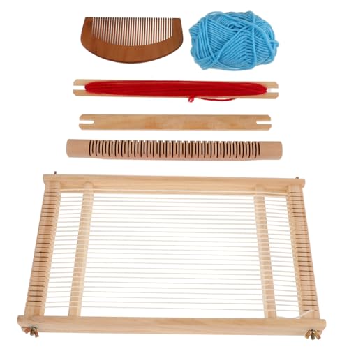 PERSELOSO DIY-Webwerkzeug Tischwebstuhl Holzwebstuhl Tapestry-Webstuhl Webstühle Schlaufen für Topflappen-Webstuhl Die Handwebstuhl aus Holz Webwerkzeug aus Holz Bambus von PERSELOSO