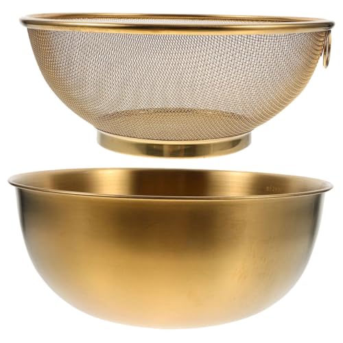 PERSELOSO Edelstahl Siebkorb mit Schüssel Teiliges Küchensieb Feinmaschig Schnelles Abtropfen für Obst Gemüse Spülbecken Abflusskorb Bpa Frei Robust Langlebig Goldfarben PERSELOSO Edelstahl Siebkorb mit Schüssel Teiliges Küchensieb Feinmaschig Schnelles Abtropfen für Obst Gemüse Spülbecken Abflusskorb Bpa Frei Robust Langlebig Goldfarben von PERSELOSO