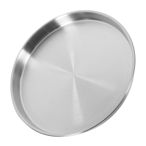 PERSELOSO Edelstahlteller Rund Silber Robuste Servierplatte für Pasta Steak Snacks Vielseitiger Camping Partyteller Pflegeleicht Elegantes Design für Haushalt und Gastronomie PERSELOSO Edelstahlteller Rund Silber Robuste Servierplatte für Pasta Steak Snacks Vielseitiger Camping Partyteller Pflegeleicht Elegantes Design für Haushalt und Gastronomie von PERSELOSO