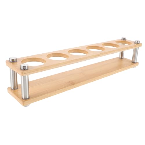PERSELOSO Fach Holz und Metallregal für Schnapsgläser Multifunktionales Aufbewahrungsregal für Küche und Bar Eleganter Organizer für Verschiedene Anlässe von PERSELOSO
