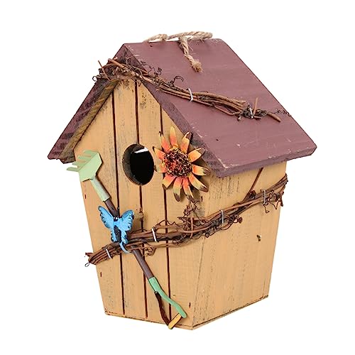 PERSELOSO Hängendes Holz Vogelhaus mit Dach Rustikale Gartendekoration für Draußen Einzigartiges Design für Zuhause Büro und Hochzeiten Langlebig und Leicht für von PERSELOSO