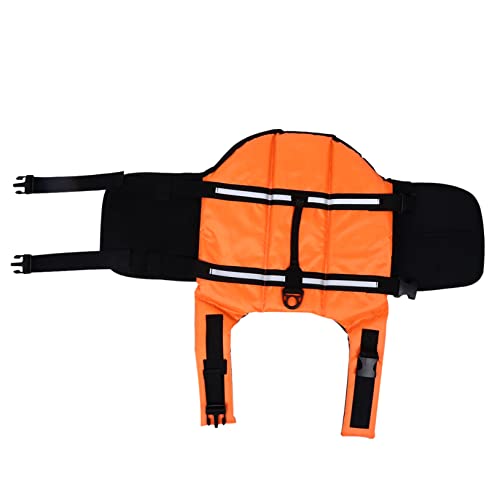 PERSELOSO Hunde Schwimmweste für Kleine bis Große Hunde Ergonomisches Design Atmungsaktives Oxford Doppelte Sicherung für Pool und Strand Orange von PERSELOSO