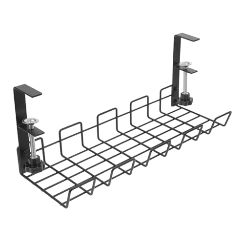 PERSELOSO Kabelmanagement tablett unter Schreibtisch Langlebiges Kabelablage organizer Tray Vielseitiger Power Line Organizer für Kabel und Steckdosenleisten Einfache Montage Optimierte von PERSELOSO