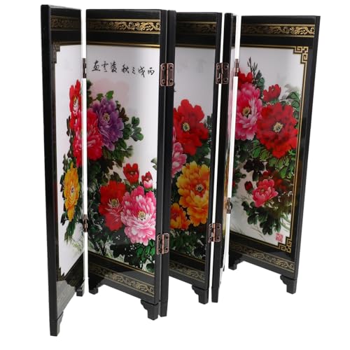 PERSELOSO Mini Klappbildschirm für Schreibtisch Antiker Lack Raumteiler im Asiatischen Stil Dekorativer Feng Shui für Wohnzimmer und Arbeitszimmer Multifunktionale Deko PERSELOSO Mini Klappbildschirm für Schreibtisch Antiker Lack Raumteiler im Asiatischen Stil Dekorativer Feng Shui für Wohnzimmer und Arbeitszimmer Multifunktionale Deko von PERSELOSO