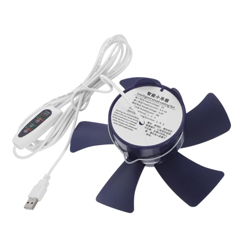 PERSELOSO Mini USB Deckenventilator für Schlafzimmer und Reisen Leiser Tragbarer mit Timer für Betten und Moskitonetz für Camping und Kleine Räume von PERSELOSO