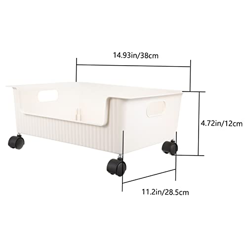 PERSELOSO Mobiler Kunststoff Bücherregalwagen mit Multifunktionaler Aufbewahrungswagen unter Schreibtisch für Schüler Große Kapazität zur Organisation von Büchern Rucksäcken und von PERSELOSO