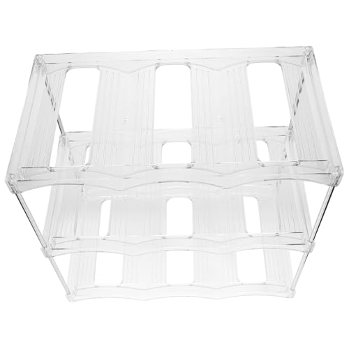 PERSELOSO Multifunktioneller Wasserbecherhalter Wasserflaschenregal Weinregal aus Kunststoff Organizer des Becherbechers Getränkeregal-Organizer klarer Flaschenhalter Transparent von PERSELOSO