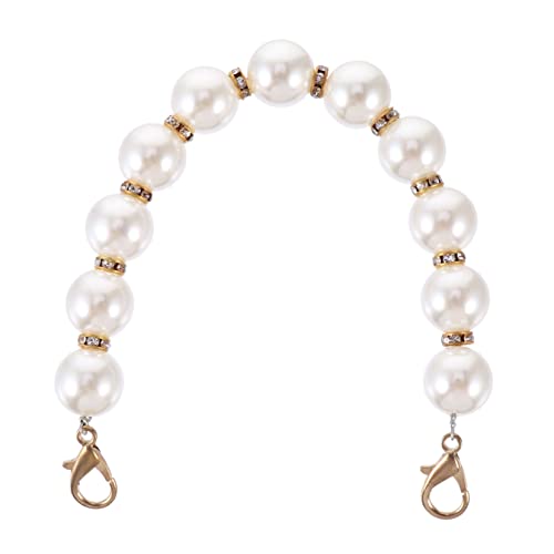 PERSELOSO Pearl Chain Handtaschenkette Metall und Perlen Ersatzriemen für Handtasche Umhängetasche DIY Schmuckaccessoire Robust und Langlebig Geeignet für Koffer und Clutch von PERSELOSO