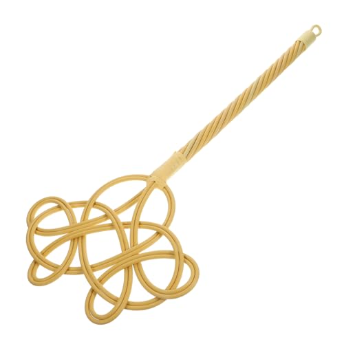 PERSELOSO Rattan Teppichklopfer mit Langem Griff Ergonomisches Baumwollquilt Reinigungswerkzeug Leichter Staubwedel für Teppiche Decken und Kissen Sanfte ohne Beschädigung von PERSELOSO