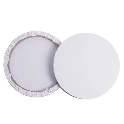 PERSELOSO Runder Baumwoll leinwandrahmen Weiß Holz Künstler Leinwand für Öl Acrylmalerei DIY Zeichnen Künstlerisches Malbrett von PERSELOSO
