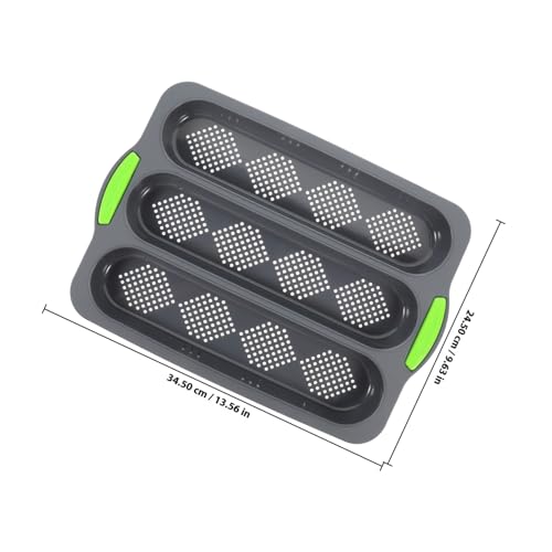 PERSELOSO Silikon Brotbackform Fächer Antihaft Backblech Backform für Baguette und Brot Backen Küche Backzubehör Bpa frei Hitzebeständig Langlebig Tiefgrau von PERSELOSO