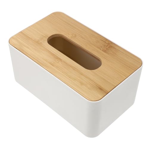 PERSELOSO Taschentuchbox Bambusdeckel Rechteckig Langlebig Kompakt Haushalt Serviettenhalter für Wohnzimmer Büro Tischdekoration von PERSELOSO