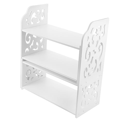 PERSELOSO Verstellbares Desktop Bücherregal Kreativer Holzschreibtisch Organizer Für Büro Und Zuhause Platzsparend Leicht Zu Montieren Weiß von PERSELOSO