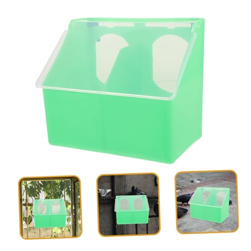 PERSELOSO Vogelfutterspender mit Deckel Fach Futterbox aus Verschleißfestem Material zum Aufhängen an Vogelkäfig und Baum Praktische Futterschale für Wellensittiche Papageien und Tauben von PERSELOSO