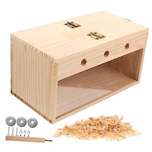 PERSELOSO Vogelhaus Nistkasten für Sittiche Transparenter Brutkasten aus Holz für Parakeet Zucht und Vogelnesting Wetterfest und Dekorativ für Garten oder Balkon PERSELOSO Vogelhaus Nistkasten für Sittiche Transparenter Brutkasten aus Holz für Parakeet Zucht und Vogelnesting Wetterfest und Dekorativ für Garten oder Balkon von PERSELOSO