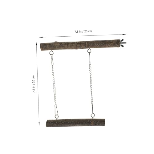 PERSELOSO Vogelschaukel aus Natürlichem Holz Stabile Papageiensitzstange Lustiges Vogelspielzeug für Wellensittiche Nymphensittiche und Kleine Papageien Fördert Bewegung Koordination und von PERSELOSO