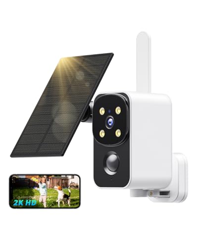 PESAIR 2K Überwachungskamera Aussen Akku Solar, 180° Kabellose Aussen Kamera mit PIR Erkennung, Farbiger Nachtsicht, Zwei-Wege-Audio, 2.4GHz WLAN, IP65 wasserdichte Kamera Überwachung Aussen Weiß PESAIR 2K Überwachungskamera Aussen Akku Solar, 180° Kabellose Aussen Kamera mit PIR Erkennung, Farbiger Nachtsicht, Zwei-Wege-Audio, 2.4GHz WLAN, IP65 wasserdichte Kamera Überwachung Aussen Weiß von PESAIR