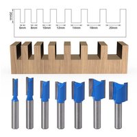 7-teiliges 8-mm-Fräser-Set zum Reinigen von Holz, Fräser mit 6/8/10/12/14/18/20 mm Durchmesser, bündiges Muster-Fräser-Set, blau von PESCE