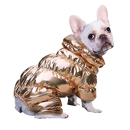 PET ARTIST klein Hund Fell für Welpen, Winter Warm Dick Gepolsterte Chihuahua Kleidung Outfits, Passform für Yorkie Pudel Mops Französische Bulldogge, Gold, Chest:16.5” von PET ARTIST