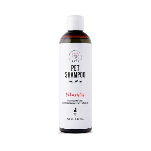 Pets Dog Shampoo für Hunde und Katzen - Vegan Hundeshampoo - Katzenshampoo - Hundepflege - Fellpflege Hund - Hundefell Shampoo - Empfindliche Hundehaut - für empfindliches Fell und Haut - 250 ml von PET ESSENTIAL TREATMENT SUPPLIES PETS
