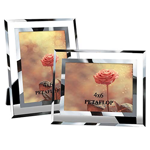 PETAFLOP Fotorahmen 10x15 Glas Bilderrahmen Foto Rahmen Hochzeit Familie 2er Set von PETAFLOP