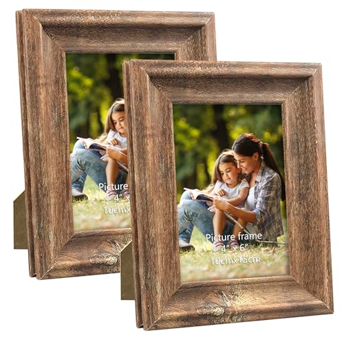 PETAFLOP Rustikaler Bilderrahmen 10x15 CM 2er Set, Wand- und Tischbilderrahmen, Braun PETAFLOP Rustikaler Bilderrahmen 10x15 CM 2er Set, Wand- und Tischbilderrahmen, Braun von PETAFLOP