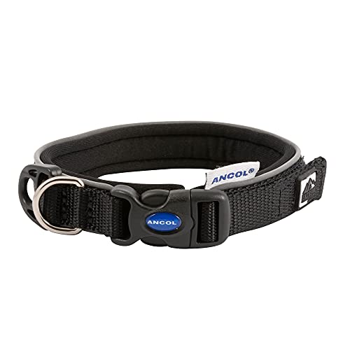 Ancol Extreme Ultra gepolstertes wetterfestes Halsband, Schwarz, Größe 4 (34-40 cm) von Ancol