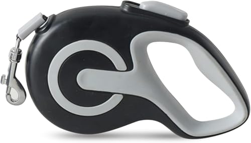 PETCUTE Einziehbare Hundeleine,Hundeleine Ausziehbar mit Anti-Rutsch Griff,Reflektierendes Starkes Nylonband,Flexible Rollleine für Kleine,Mittlere und Große Hunde,Einhandbremse,Pause,Verriegelun,5M von PETCUTE