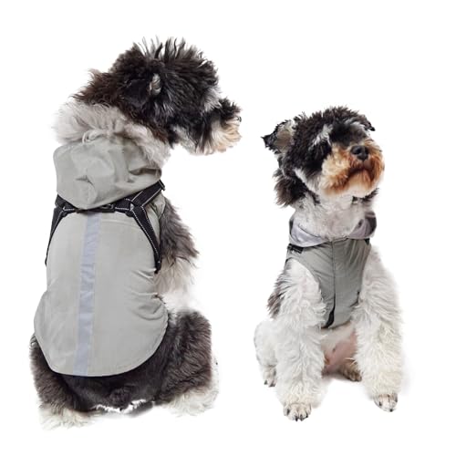 PETCUTE Hunde Regenmantel Regenjacke mit Geschirrl,Winddicht Wasserdichter Hundemantel mit Reflektierenden Streifen, Verstellbarer Hunde Regenjacke mit Kapuze für Kleine Mittelgroße und Große Hund PETCUTE Hunde Regenmantel Regenjacke mit Geschirrl,Winddicht Wasserdichter Hundemantel mit Reflektierenden Streifen, Verstellbarer Hunde Regenjacke mit Kapuze für Kleine Mittelgroße und Große Hund von PETCUTE