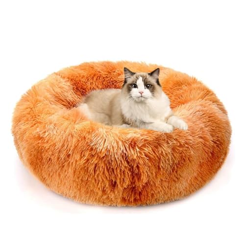 PETCUTE Hundebett Katzenbett Flauschige Marshmallow Katzen Bett Waschbar Runde Katzenkörbchen Weiches Hundekissen von PETCUTE