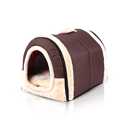 PETCUTE Hundebett hundehöhle Katzenbett Katzenhöhle Kuschelhöhle Katzenhaus Faltbare gemütliche Welpen Bett mit abnehmbarem Kissen 45x35x35CM von PETCUTE