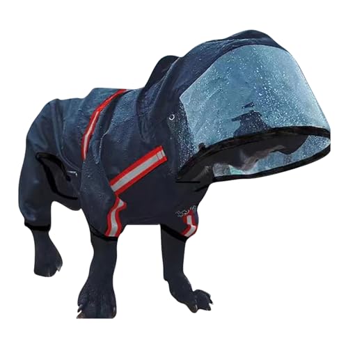 PETCUTE Hunderegenmantel,Wasserdichter Hund Regenmantel mit Kapuze,Wasserdicht Hund Regenjacke mit Reflektierendem Streifen,Ultraleichte Hund Regen Kleidung für Kleine Mittelgroße Hunde von PETCUTE