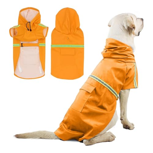 PETCUTE Hunderegenmantel mit Kapuze,Wasserdicht Hunde Regenmantel mit Reflektierenden Streifen,Verstellbarer Hunde Regenjacke mit Kragenloch für Kleine Mittelgroße und Große Hund,3XL PETCUTE Hunderegenmantel mit Kapuze,Wasserdicht Hunde Regenmantel mit Reflektierenden Streifen,Verstellbarer Hunde Regenjacke mit Kragenloch für Kleine Mittelgroße und Große Hund,3XL von PETCUTE