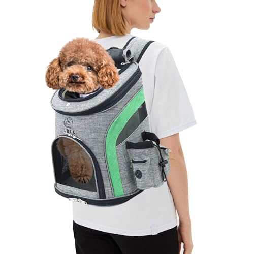 PETCUTE Hunderucksack Kleine Hunde,Atmungsaktiv Hundetragetasche mit Internem Sicherheitsgurt,Verstellbar Haustier Rucksack,Seitentaschen,für Katzen Wandern Outdoor Radfahren von PETCUTE