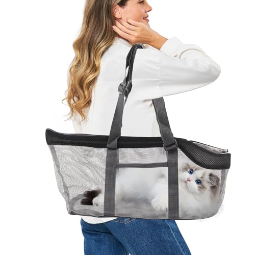 PETCUTE Hundetasche,Katzentasche,Atmungsaktiv Tragetasche für Hund,Haustiertragetasche Schultertasche Welpentasche mit Sicherheitsleine für Kleine Hunde Katzen von PETCUTE