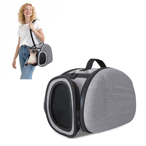 Hundetasche Katzentragetasche Haustiertragetasche Transporttasche Reisen Transportbox für Welpen Hunde Katze Kleine Tiere Atmungsaktiv Faltbar mit Schultergurt weiche Seitenteile von PETCUTE