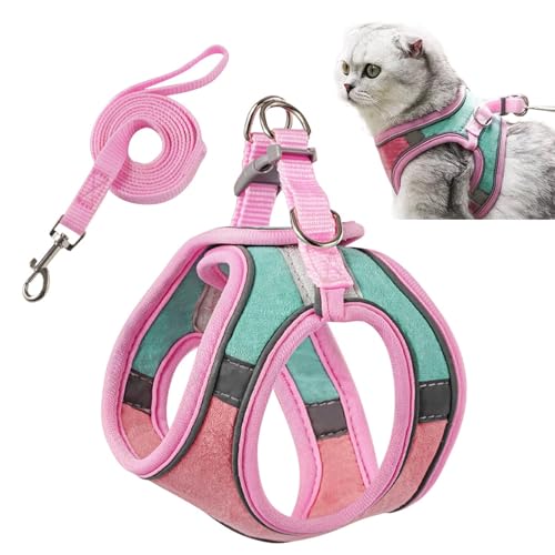 PETCUTE Katzengeschirr mit Katzenleine Katzenhalsband,Verstellbares Katzengeschirr mit Leine Ausbruchsicher, Atmungsaktive Katzenleine mit Reflexstreifen,Weich Katzenweste M PETCUTE Katzengeschirr mit Katzenleine Katzenhalsband,Verstellbares Katzengeschirr mit Leine Ausbruchsicher, Atmungsaktive Katzenleine mit Reflexstreifen,Weich Katzenweste M von PETCUTE