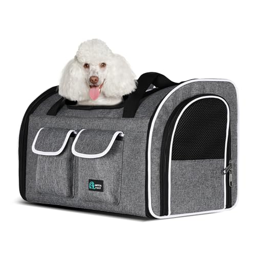 PETCUTE Katzenrucksack Hunderucksack für Katzen und Kleine Hunde,Atmungsaktiv Haustier Rucksack Katzentransportbox mit Herausnehmbarer Matte,Faltbar Katzentasche,Multifunktionales Transportbox Hund von PETCUTE