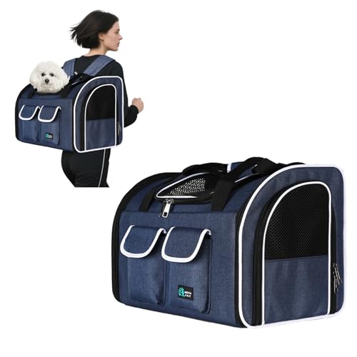 PETCUTE Katzenrucksack Hunderucksack für Katzen und Kleine Hunde,Atmungsaktiv Haustier Rucksack Katzentransportbox mit Herausnehmbarer Matte,Faltbar Katzentasche,Multifunktionales Transportbox Hund von PETCUTE