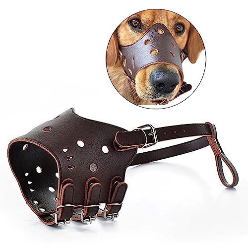 PETCUTE Maulkorb Leder Hund Hundemaulkorb Anti-bellenden Hund Schnauze für Große Mittlere Kleine Hund PETCUTE Maulkorb Leder Hund Hundemaulkorb Anti-bellenden Hund Schnauze für Große Mittlere Kleine Hund von PETCUTE