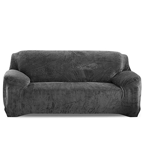 PETCUTE Sofabezüge Elastische 3 Sitzer Sofabezüge Dicke couchbezug Sofa Überwürfe Sofahusse Dunkelgrau von PETCUTE