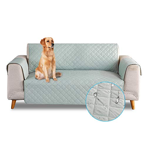 PETCUTE Sofabezug Sofaüberwurf Anti-Rutsch Sofa schonbezug wasserdichtes Sofabezüge Quilted Sofabezüge für Hunde Haustiere Grün 2 Sitzer von PETCUTE