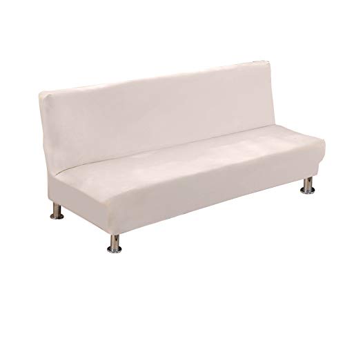 PETCUTE Sofabezug ohne armlehne futonbezug Stretch sofahusse ohne armlehne sofaüberwurf schlafsofa bezug ohne armlehne Beige von PETCUTE