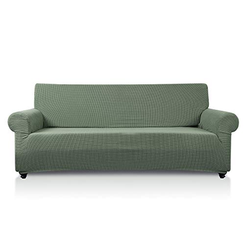 PETCUTE Sofaschoner elastisch sofabezug Sofa Schutz Abdeckung Couch sofaüberwurf sesselschoner 2 Sitzer Matcha grün von PETCUTE