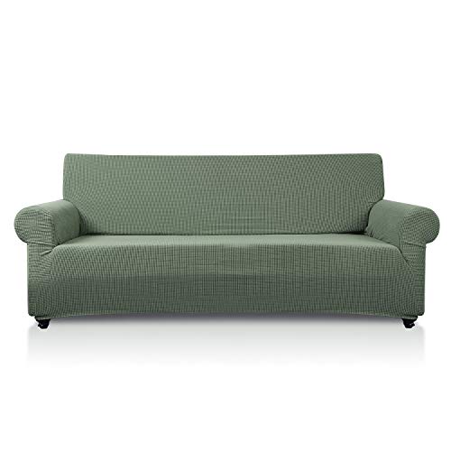 PETCUTE Sofaschoner elastisch sofabezug Sofa Schutz Abdeckung Couch sofaüberwurf sesselschoner 3 Sitzer Matcha grün von PETCUTE
