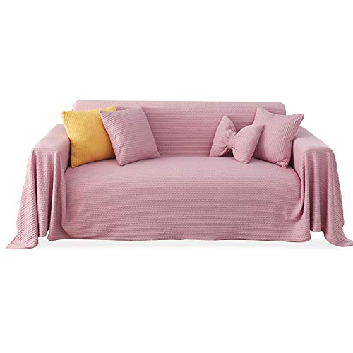 PETCUTE Überwurf Couch Tagesdecke Mehrzweck Sofa Überwurf Dekorative Stuhl Wandteppich Tagesdecke Heimdekoration Stoff Rosa 180X230CM von PETCUTE