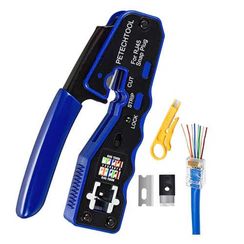 RJ45 Crimp Tool Pass Through Cutter for Cat6 Cat5 Cat5e 8P8C Modular Connectors All-in-one Wire Tool RJ45 Crimp Tool Pass Through Cutter for Cat6 Cat5 Cat5e 8P8C Modular Connectors All-in-one Wire Tool von PETECHTOOL