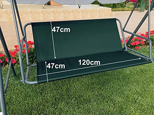 Ersatz-Schaukelsitzbezug Gartenschaukel Sitzbezug Hängematte Stuhl Gartenschaukel Stuhl Outdoor Garten Stuhlhussen Bankbezug (120 cm x 47 cm x 47 cm, Grün) von PETELA